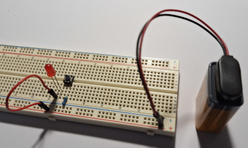 Un interrupteur qui allume une LED quand on appuie dessus
